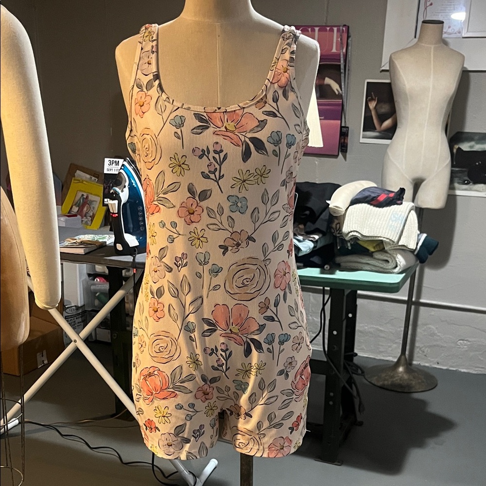 Floral Print Women's Romper